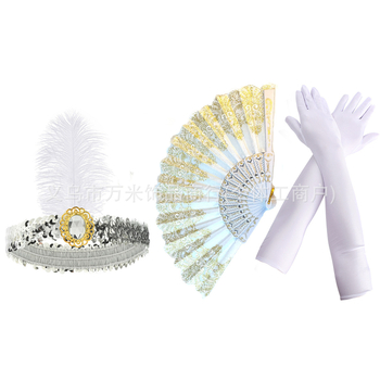 Bentiță de păr cu pene și accente de diamante - inspirată din anii 1920, cod SHI231440, în stoc, vara 2025