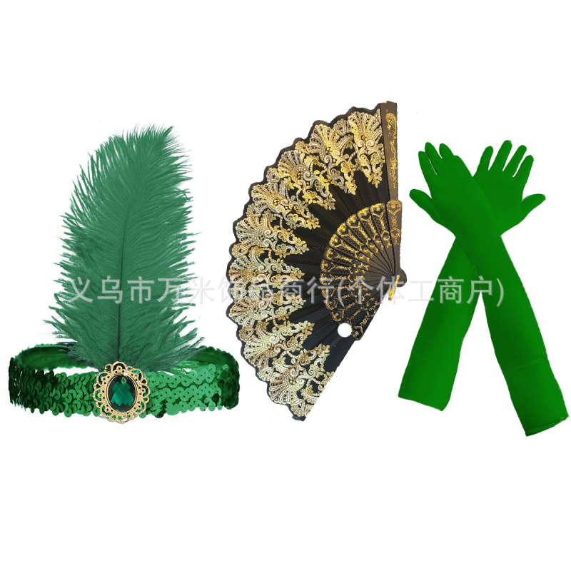 Bentiță de păr cu pene și accente de diamante - inspirată din anii 1920, cod SHI231440, în stoc, vara 2025