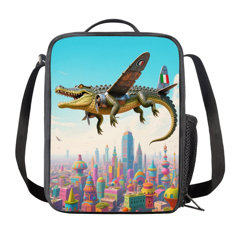 Pietų maišas su šonine tinkle, 600D poliesteris+EVA+PE medvilnė, šiuolaikiškas minimalistinis stilius, sulankstomas, modelis G, tinka kampusui/darbui/piknikui