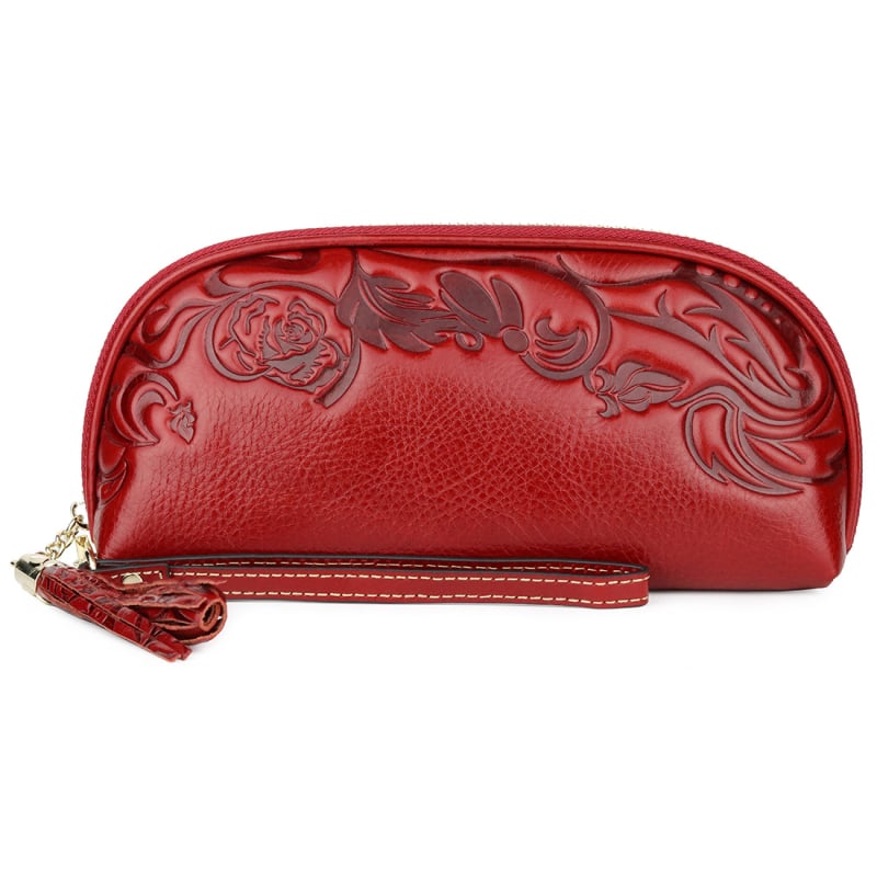 Чанта от маслено восъчена естествена кожа – първи слой кравешка кожа, цип за затваряне, хоризонтална квадратна форма, геометричен модел