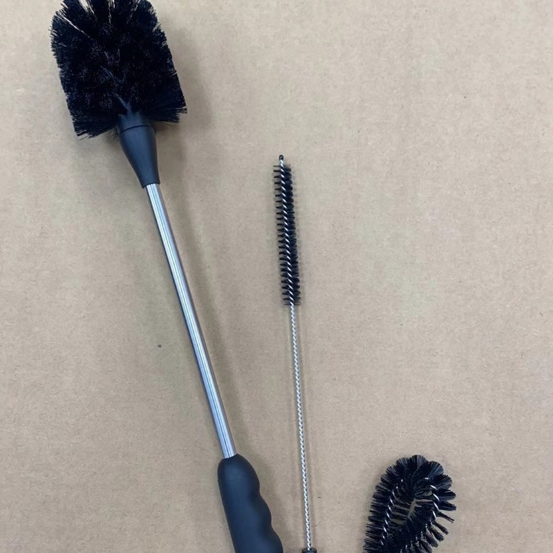 Puodelio šepetėlių rinkinys, 3 dalys, įskaitant dangtelio ir šiaudelio šepetėlius, plastikinis, valymas visuose kampuose