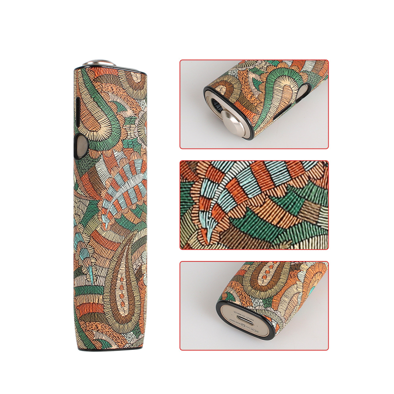 Carcasă de protecție pentru Ilum One PC, TPU moale + piele PU, model lemn, cu spațiu de stocare