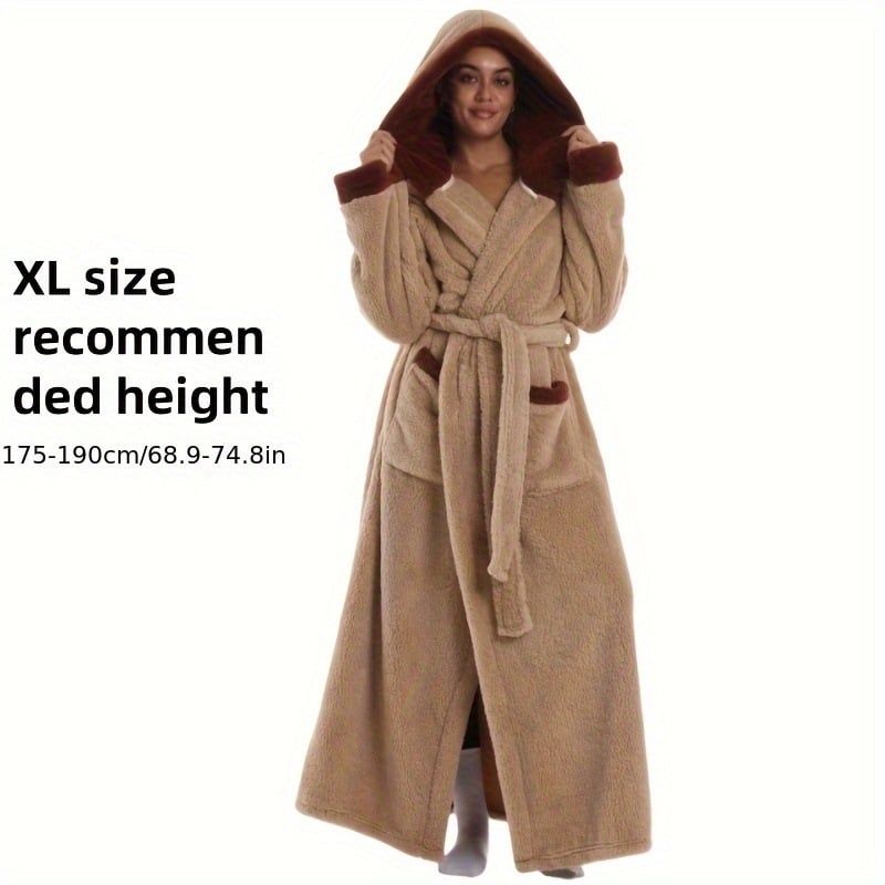 Kapucňový župan do kúpeľne s flísovou podšívkou, 100% polyester, hmotnosť 280, unisex, súčasný štýl.