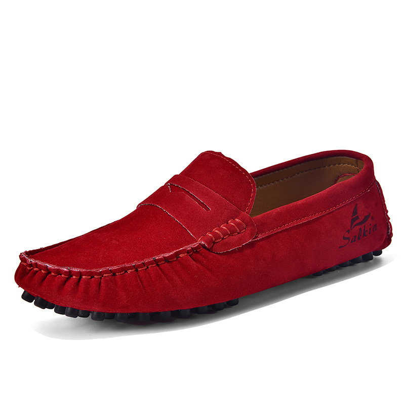 Unisex slip-on loafers, ručne šité, PU vrchná časť, gumová podrážka, jarný casual