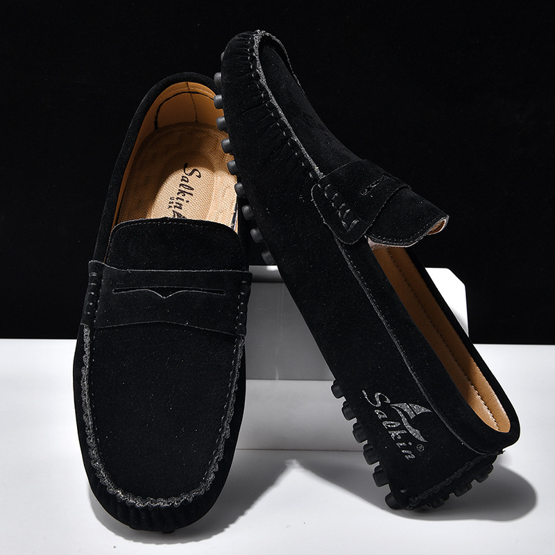 Unisex slip-on loafers, ručne šité, PU vrchná časť, gumová podrážka, jarný casual