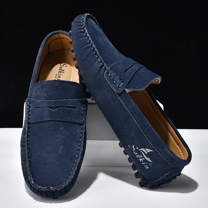 Unisex slip-on loafers, ručne šité, PU vrchná časť, gumová podrážka, jarný casual