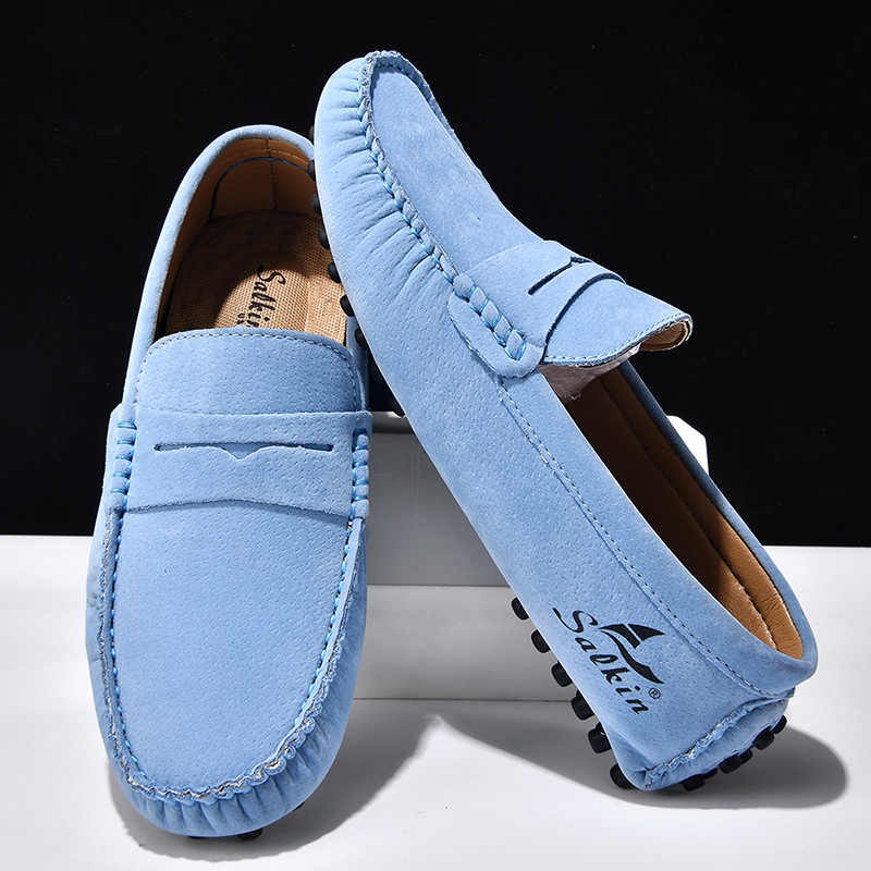 Unisex slip-on loafers, ručne šité, PU vrchná časť, gumová podrážka, jarný casual