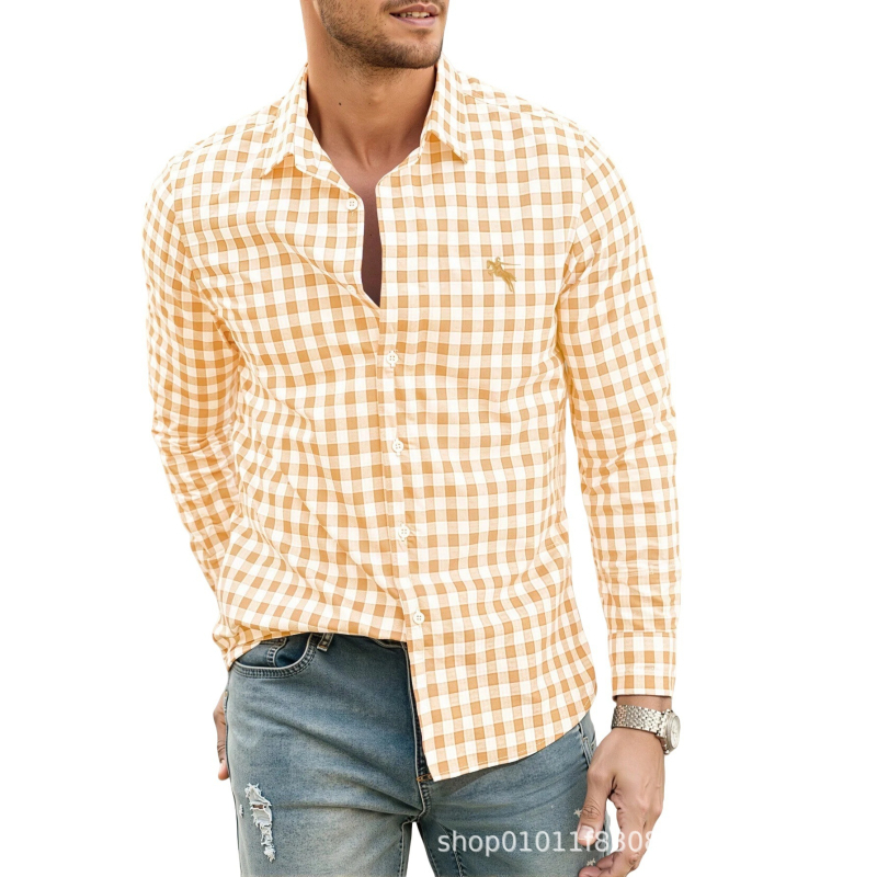 Férfi 3D digitális nyomatú ing, megfordított gallérral, hosszú ujjú, laza szabású, lélegző poliészter