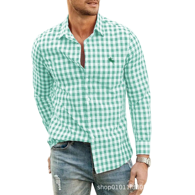 Férfi 3D digitális nyomatú ing, megfordított gallérral, hosszú ujjú, laza szabású, lélegző poliészter