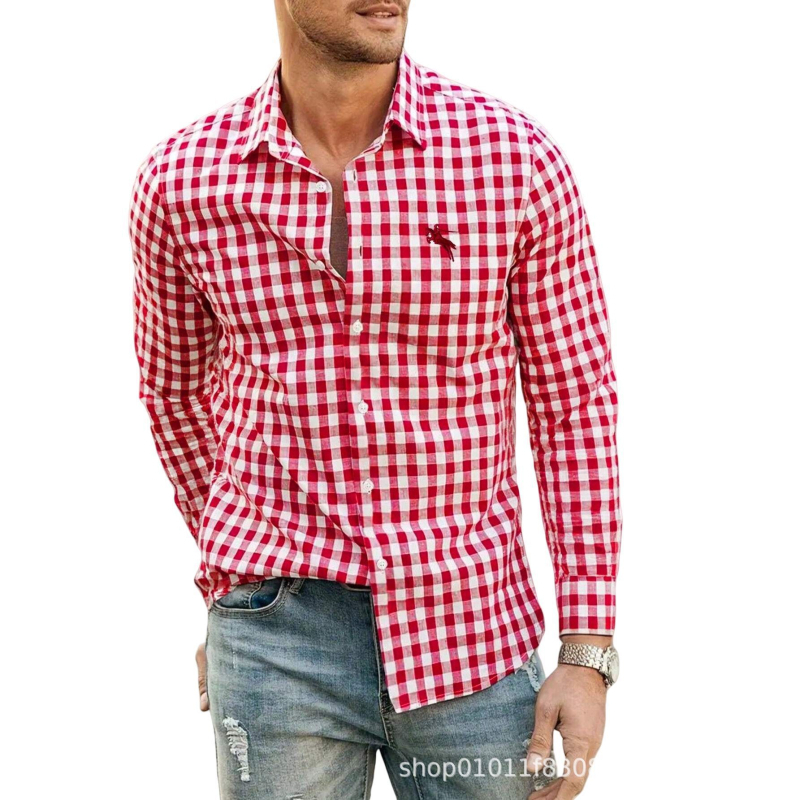 Férfi 3D digitális nyomatú ing, megfordított gallérral, hosszú ujjú, laza szabású, lélegző poliészter