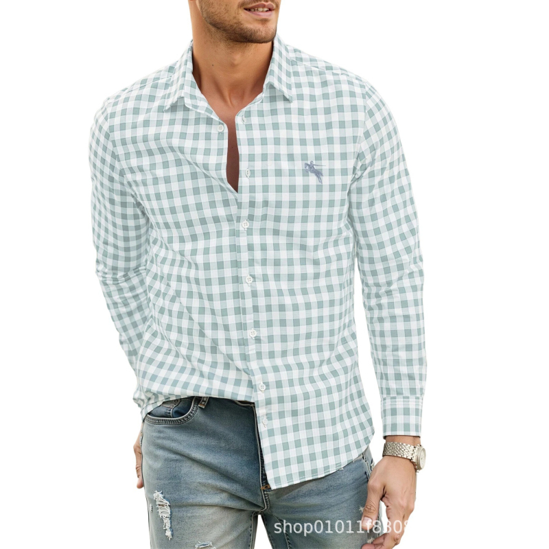 Férfi 3D digitális nyomatú ing, megfordított gallérral, hosszú ujjú, laza szabású, lélegző poliészter