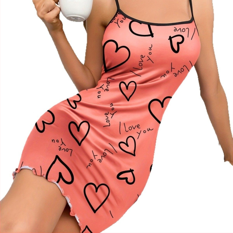 Женска нощничка с презрамки от млячна коприна, секси стил, къса пола, без ръкави, за спане и домашни условия