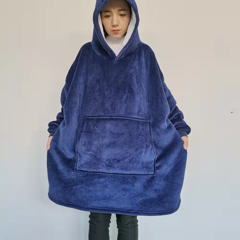 Халат с качулка и одеяло с ръкави от полиестер за зима, тегло 800–900 g, тип одеяло с ръкави, свиване 2–3%