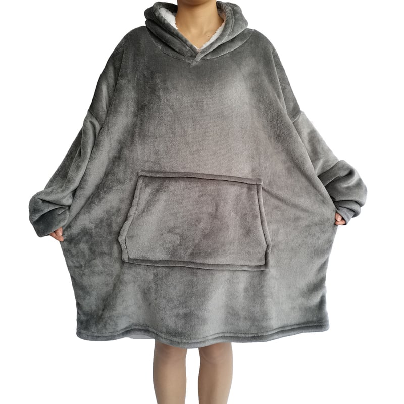 Халат с качулка и одеяло с ръкави от полиестер за зима, тегло 800–900 g, тип одеяло с ръкави, свиване 2–3%