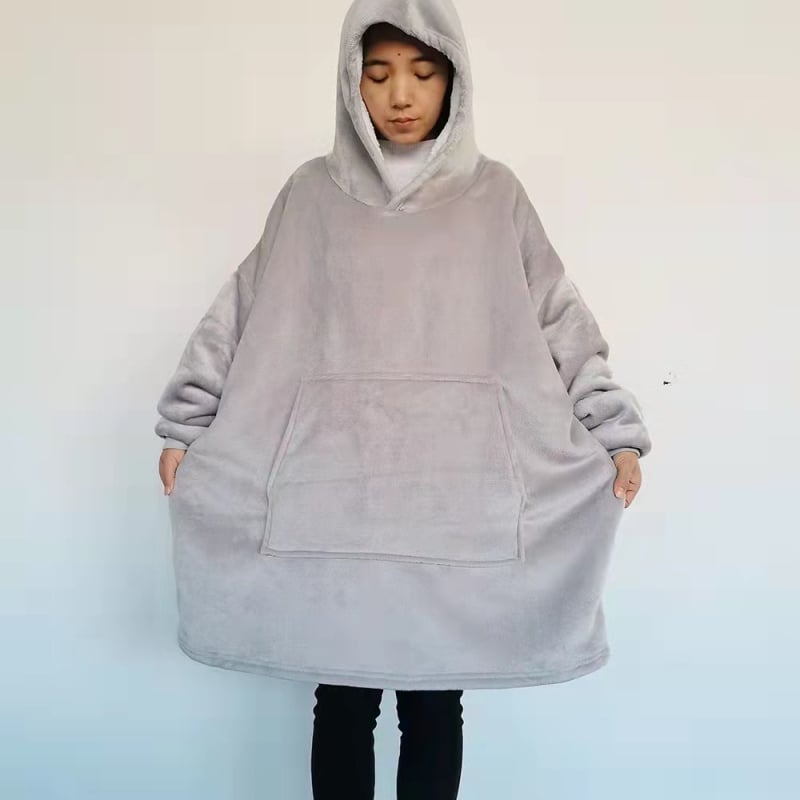 Халат с качулка и одеяло с ръкави от полиестер за зима, тегло 800–900 g, тип одеяло с ръкави, свиване 2–3%