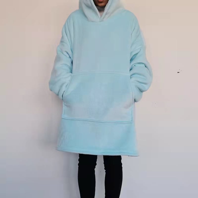 Халат с качулка и одеяло с ръкави от полиестер за зима, тегло 800–900 g, тип одеяло с ръкави, свиване 2–3%