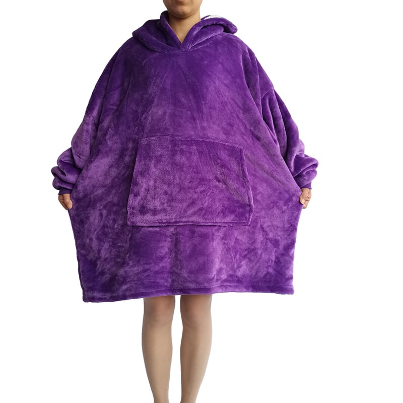Халат с качулка и одеяло с ръкави от полиестер за зима, тегло 800–900 g, тип одеяло с ръкави, свиване 2–3%