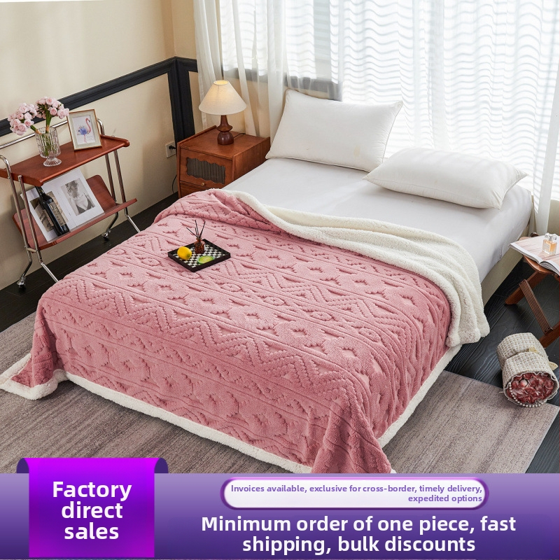 Deka na domáce použitie s európskym vzorom jacquard, hrubá teplá ovčej vlna, nordický štýl pre spálňu a pohovku (Zloženie ≥95%, Hmotnosť 1–1.5 kg, Sezóna jar a jeseň, Zmršťovanie 2–3%, Farebná stálosť 4)