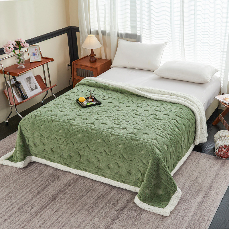 Deka na domáce použitie s európskym vzorom jacquard, hrubá teplá ovčej vlna, nordický štýl pre spálňu a pohovku (Zloženie ≥95%, Hmotnosť 1–1.5 kg, Sezóna jar a jeseň, Zmršťovanie 2–3%, Farebná stálosť 4)