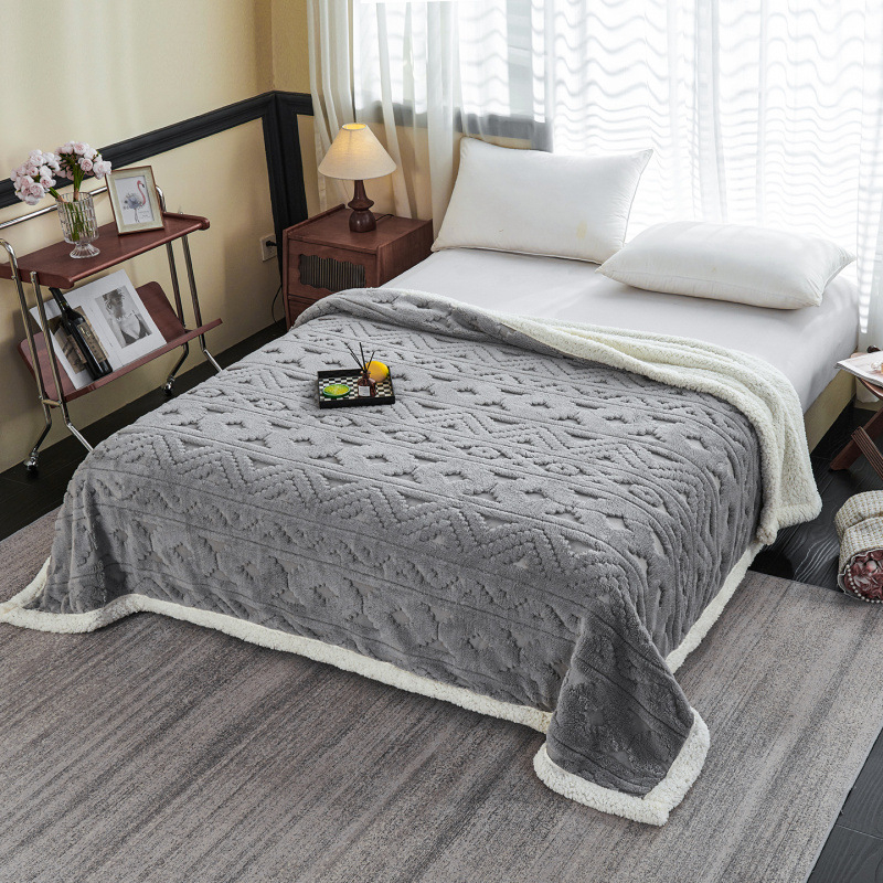 Deka na domáce použitie s európskym vzorom jacquard, hrubá teplá ovčej vlna, nordický štýl pre spálňu a pohovku (Zloženie ≥95%, Hmotnosť 1–1.5 kg, Sezóna jar a jeseň, Zmršťovanie 2–3%, Farebná stálosť 4)