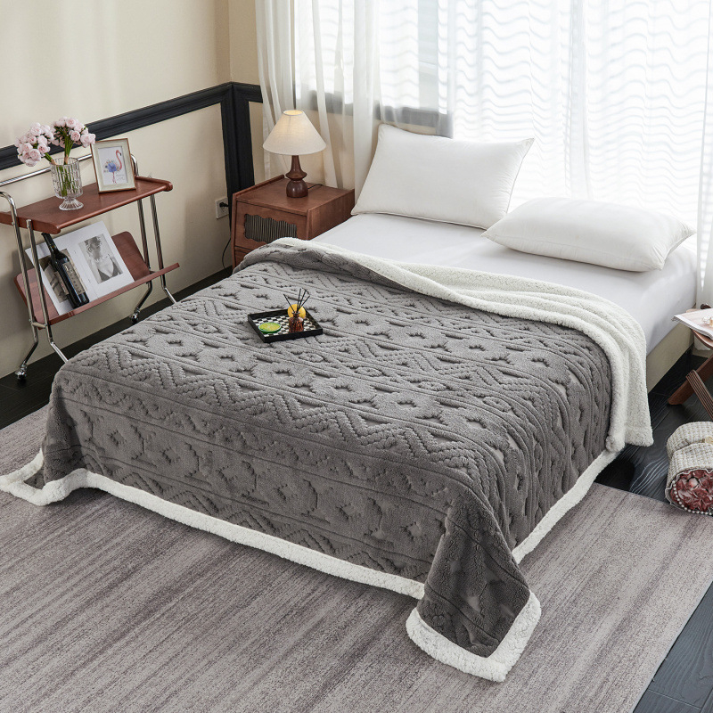 Deka na domáce použitie s európskym vzorom jacquard, hrubá teplá ovčej vlna, nordický štýl pre spálňu a pohovku (Zloženie ≥95%, Hmotnosť 1–1.5 kg, Sezóna jar a jeseň, Zmršťovanie 2–3%, Farebná stálosť 4)