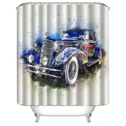 Sprchová záves, 3D digitálny potlač, polyester, moderný minimalistický štýl, logo na potlač, bez značky