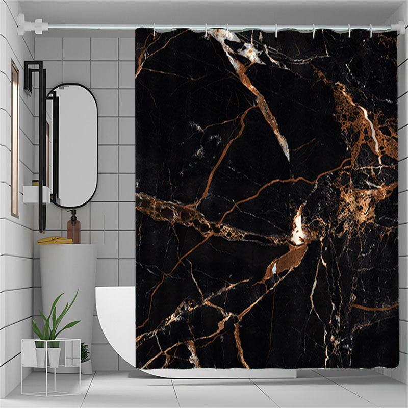 Sprchová záves, 3D digitálny potlač, polyester, moderný minimalistický štýl, logo na potlač, bez značky