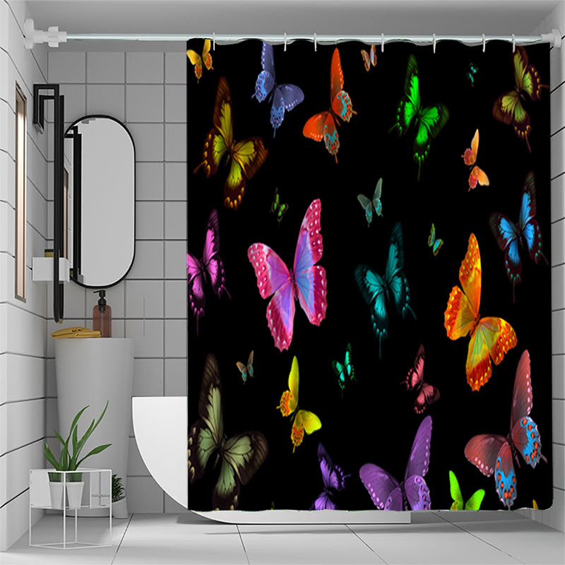 Sprchová záves, 3D digitálny potlač, polyester, moderný minimalistický štýl, logo na potlač, bez značky