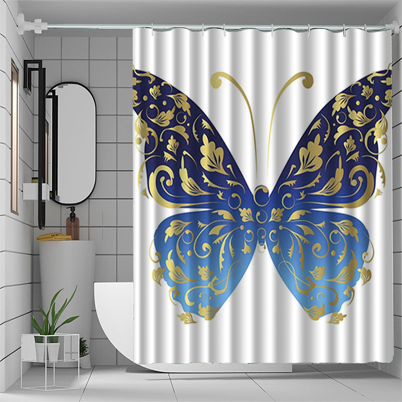 Sprchová záves, 3D digitálny potlač, polyester, moderný minimalistický štýl, logo na potlač, bez značky