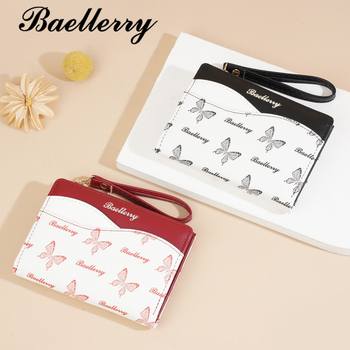 PU кожена дамска портфейл с монетник, множество отделения за карти, INS стил, животински принт, подплата от полиестер, лятно издание 2025 г.