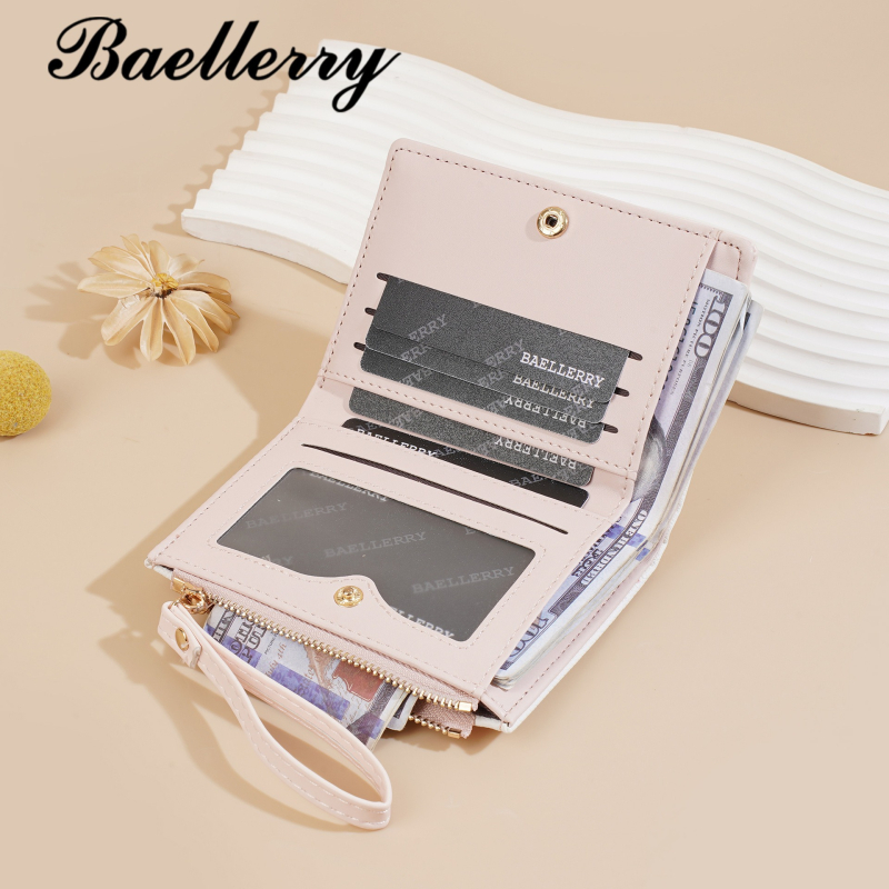 PU кожена дамска портфейл с монетник, множество отделения за карти, INS стил, животински принт, подплата от полиестер, лятно издание 2025 г.