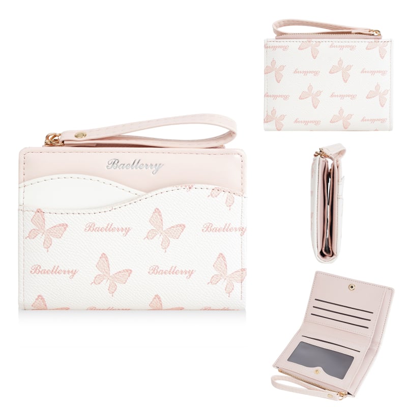 PU кожена дамска портфейл с монетник, множество отделения за карти, INS стил, животински принт, подплата от полиестер, лятно издание 2025 г.