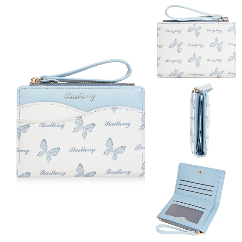 PU кожена дамска портфейл с монетник, множество отделения за карти, INS стил, животински принт, подплата от полиестер, лятно издание 2025 г.