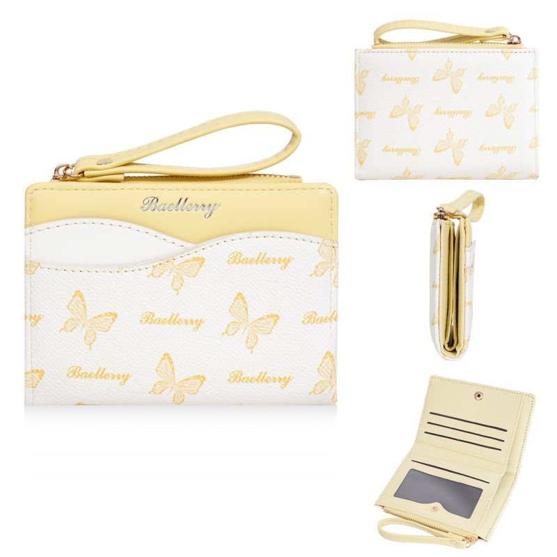 PU кожена дамска портфейл с монетник, множество отделения за карти, INS стил, животински принт, подплата от полиестер, лятно издание 2025 г.