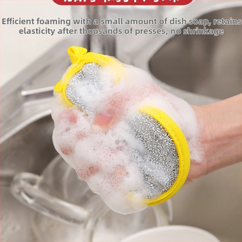 Μπλοκ σφουγγαριού για πλύσιμο πιάτων – Διπλής όψεως σφουγγάρι καθαρισμού, αποξεστικό πανάκι από βαμβάκι για κατσαρόλες и μπολ