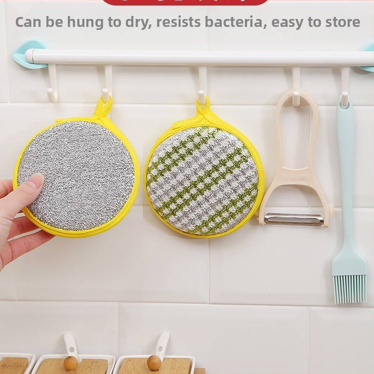 Μπλοκ σφουγγαριού για πλύσιμο πιάτων – Διπλής όψεως σφουγγάρι καθαρισμού, αποξεστικό πανάκι από βαμβάκι για κατσαρόλες и μπολ