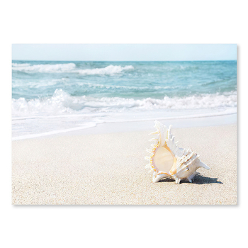 Bez rámu plátenný obraz na stenu so scenériou mora s palmovými listami; striekaná maľba, moderný minimalistický štýl, obdĺžnikový tvar, do obývačky/spálne/kúpeľne