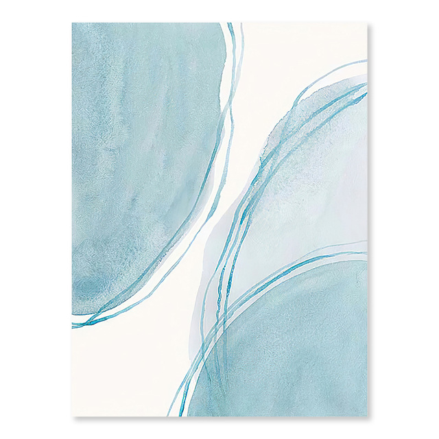 Bez rámu plátenný obraz na stenu so scenériou mora s palmovými listami; striekaná maľba, moderný minimalistický štýl, obdĺžnikový tvar, do obývačky/spálne/kúpeľne