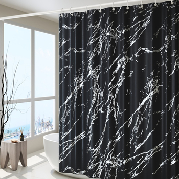 Polyesterový sprchový záves s mramorovým vzorom a nepravidelnou textúrou, vodotesný, možnosť prispôsobenia vzoru