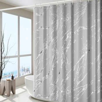 Polyesterový sprchový záves s mramorovým vzorom a nepravidelnou textúrou, vodotesný, možnosť prispôsobenia vzoru