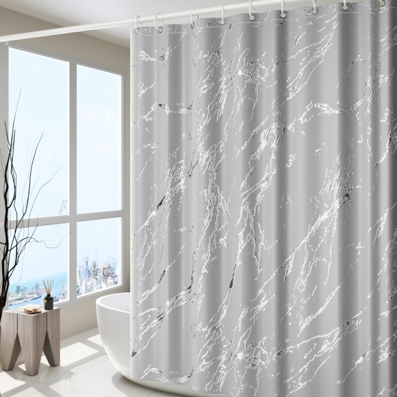 Polyesterový sprchový záves s mramorovým vzorom a nepravidelnou textúrou, vodotesný, možnosť prispôsobenia vzoru