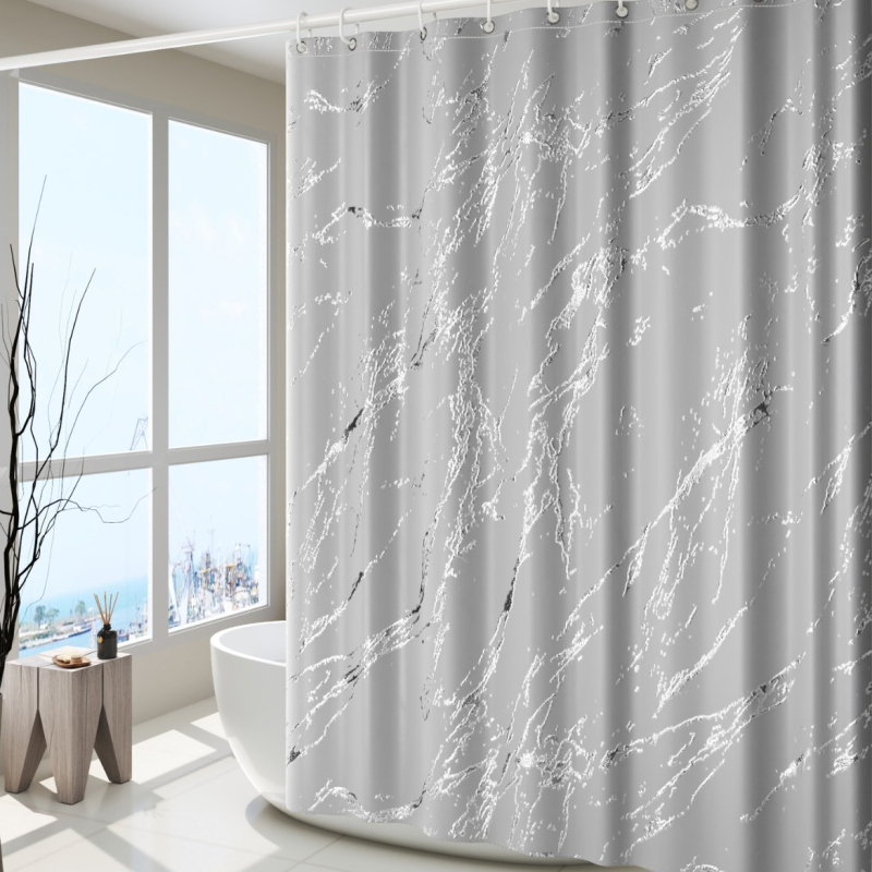 Polyesterový sprchový záves s mramorovým vzorom a nepravidelnou textúrou, vodotesný, možnosť prispôsobenia vzoru