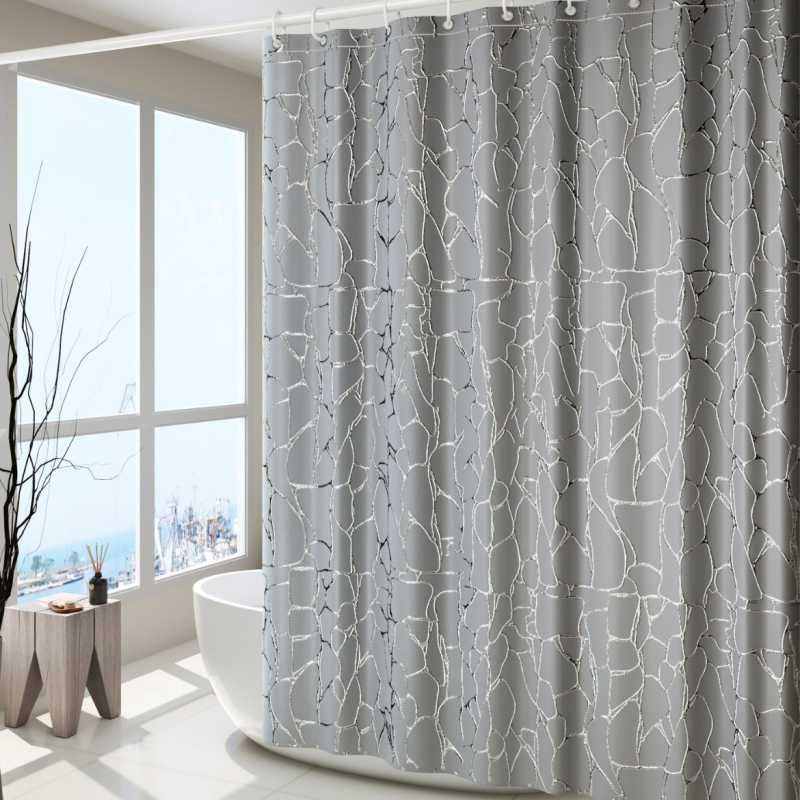 Polyesterový sprchový záves s mramorovým vzorom a nepravidelnou textúrou, vodotesný, možnosť prispôsobenia vzoru