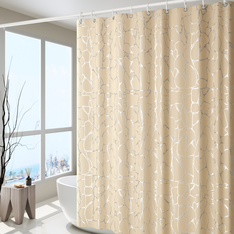 Polyesterový sprchový záves s mramorovým vzorom a nepravidelnou textúrou, vodotesný, možnosť prispôsobenia vzoru