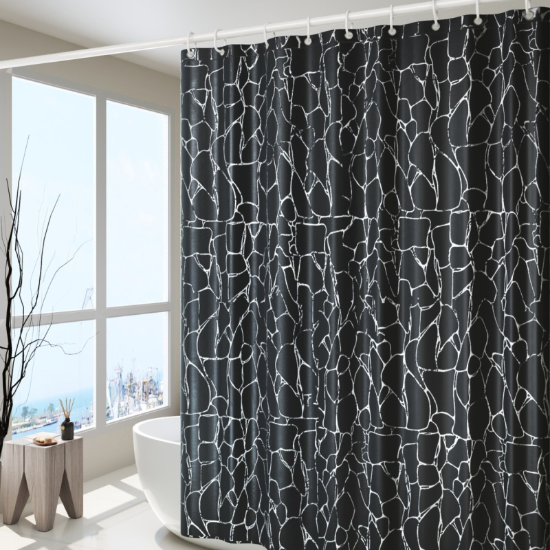 Polyesterový sprchový záves s mramorovým vzorom a nepravidelnou textúrou, vodotesný, možnosť prispôsobenia vzoru