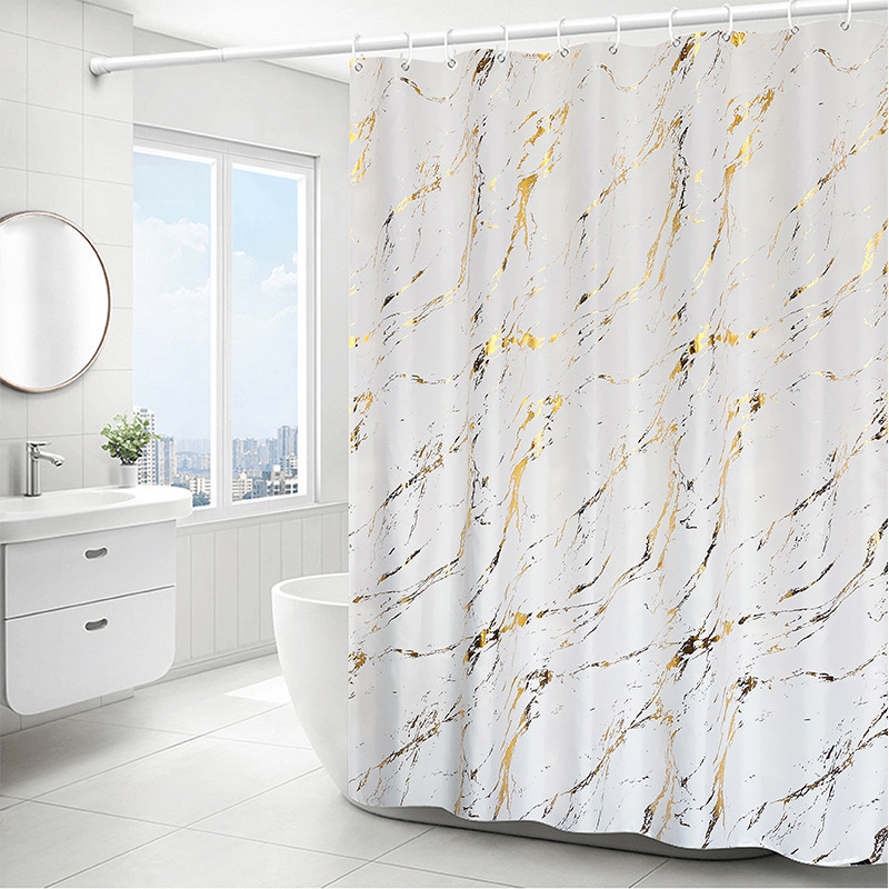 Polyesterový sprchový záves s mramorovým vzorom a nepravidelnou textúrou, vodotesný, možnosť prispôsobenia vzoru