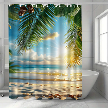 Sprchový záves, polyester, moderný minimalistický štýl, montáž bez vŕtania, jednoduchý vzor