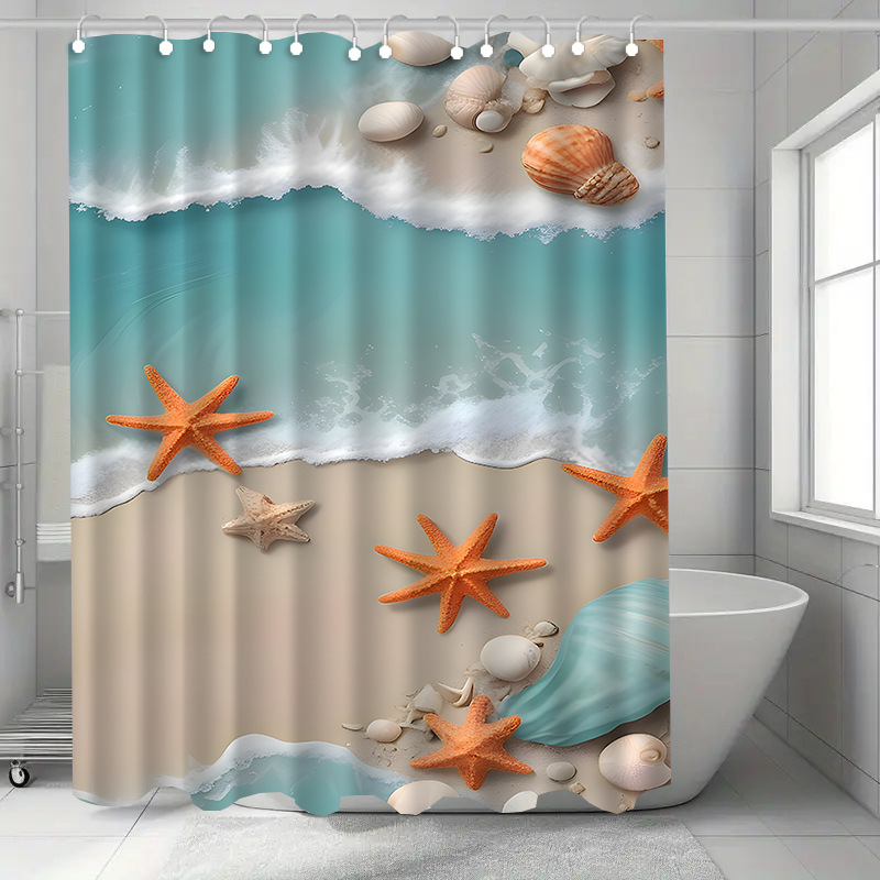 Sprchový záves, polyester, moderný minimalistický štýl, montáž bez vŕtania, jednoduchý vzor