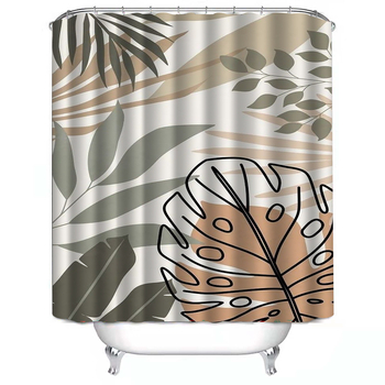 Set sprchových závesov – polyester, bez vŕtania, moderný minimalistický štýl, pôvod Yiwu, kód produktu H-4351-4360