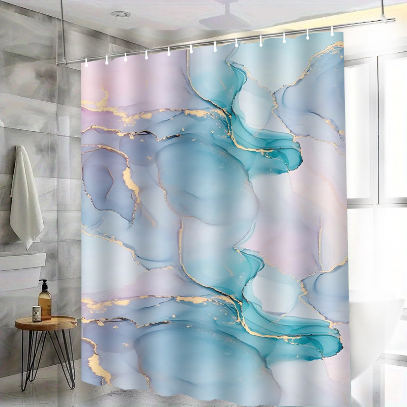 Set sprchových závesov – polyester, bez vŕtania, moderný minimalistický štýl, pôvod Yiwu, kód produktu H-4351-4360